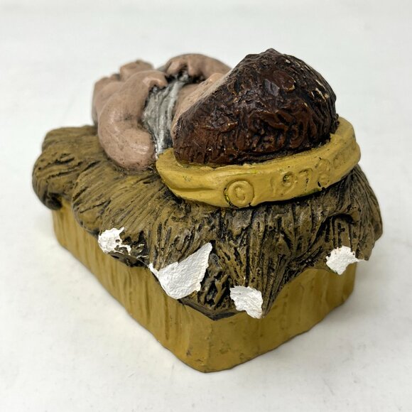 Vintage 1978 Carol Rardon BABY JESUS Nativity Christmas Painted Chalkware - Picture 6 of 9